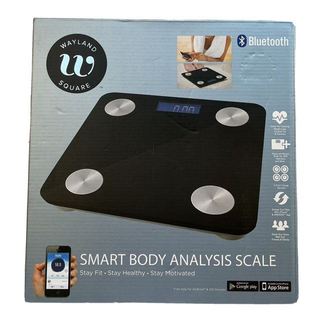 Bluetooth Wayland Square Body Fat/Weight Scales Smart Tec LCD