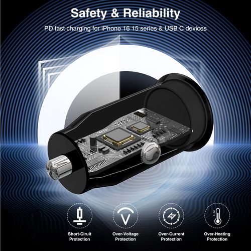 iPhone Fast Car Charger,Dual Port USB C Car Charging Cigarette Lighter Adapter with Type C to Lightning Cable Cord for Apple iPhone 14 Pro/14 Pro Max/14/13 Pro/13 Max/12 Mini/12/11/X/XS/SE/7S/6 Plus/5