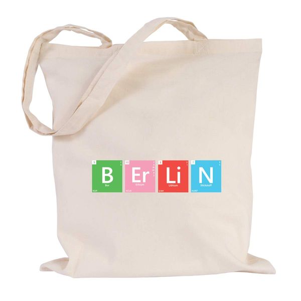 JUNIWORDS Jutebeutel - Wähle eine Farbe - "Berlin" Farbe: Natur