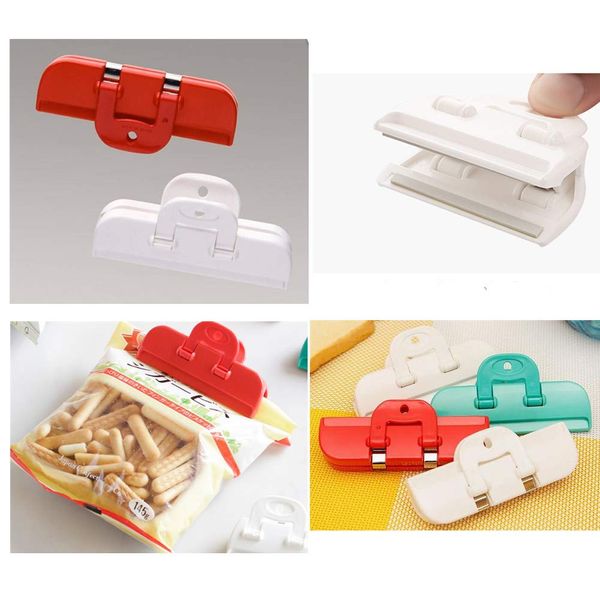 Bag Fastener Clip, Set of 2, Clamp, Food Clip, Antioxidant, Snack Storage, Food Retention, Bag Seal, Moisture Prevention, For Kitchen, Zipper Included, Kitchen Airtight, Refrigerator Bag Clip, Food Storage, Waterproof, Moisture-proof, Repeated Use, Large,