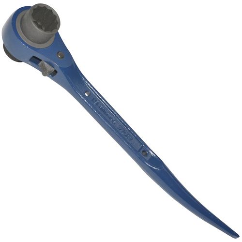 Top Industry (TOP) Short Ratchet Wrench, 0.7 x 0.7 inches (17 x 19 mm), Kyoku Shino Blue, Tobi Tools RM-17x19S, Tsubame Sanjo, Made in Japan