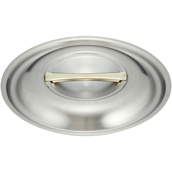 Endoshoji TKG ANB16018 Pot Lid, 7.1 inches (18 cm), Stainless Steel, Hygienic Handle, Brass Plated, Luxurious Gold Handle, Thick Plate Thick, Durable, Outer Diameter: 7.7 inches (197 mm), Weight: 0.12 lbs (0.315 kg), Commercial Use, Japan