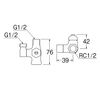 SANEI B4131DN-L1-13 D-Type Branch Valve, Common Type, Kitchen, Elbow 360° Rotation, Driver Type