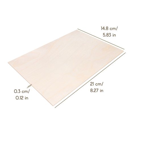 Creative Deco Wooden Plywood Fretsaw 3 mm | Thin Plates Sheet Birch Wood Chipboard | Perfect for Pyrography, Laser Cutting, CNC Router, Openwork, A5