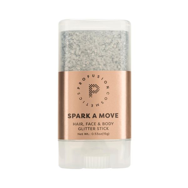 Profusion Cosmetics Spark-A-Move Glitter Stick - Elevate Your Glam with Multi-Dimensional Shimmer for Makeup, Hair, Face & Body - Mess-Proof Dry Formula - Make Every Occasion Sparkle! - Moonwalk