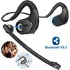 Mpow Bluetooth Headset Open Ear Headphones with Removable Noise Cancelling Mic