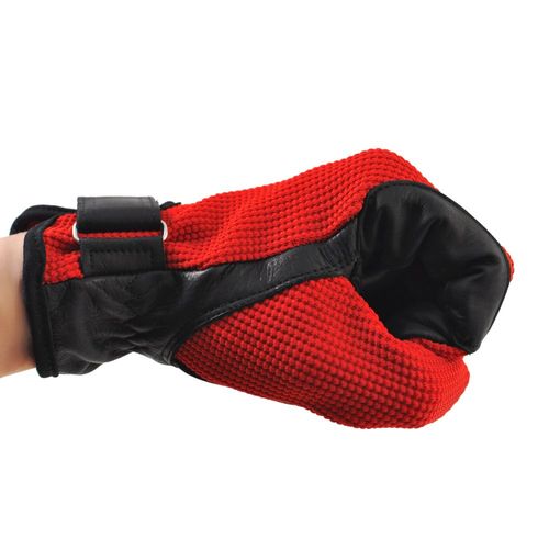 Riding Gloves Waffle Leather Gloves KE3 (Red X Black) Genuine Leather Genuine Leather Gloves Klaus Red X Black Cowhide Leather Riding Supplies KE3