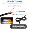 4 X 6 LED Emergency Strobe Lights Amber White Warning Flashing Beacon Light Bar