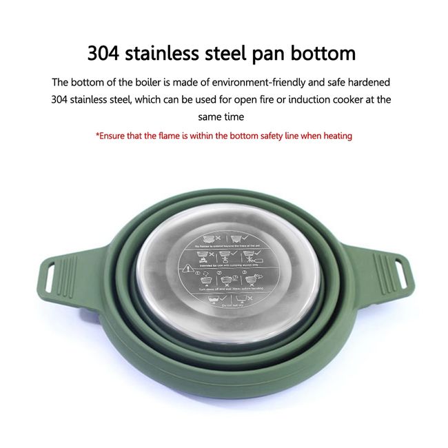 304 Stainless Steel Thickened Cooking Pot, Portable Small Pot For Outdoor  Camping Hiking Travel Cooking