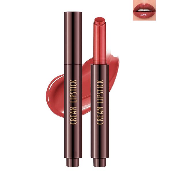 Moisturizing Lip Solid Serum Gloss,Red Shimmer Glossy Plumping Lipstick Pen, Hydrating Tint Lip Balm, Long Lasting Waterproof Jelly Lip Gloss Plumper Lip Tint Stain,Christmas Makeup Gift for Women- 08