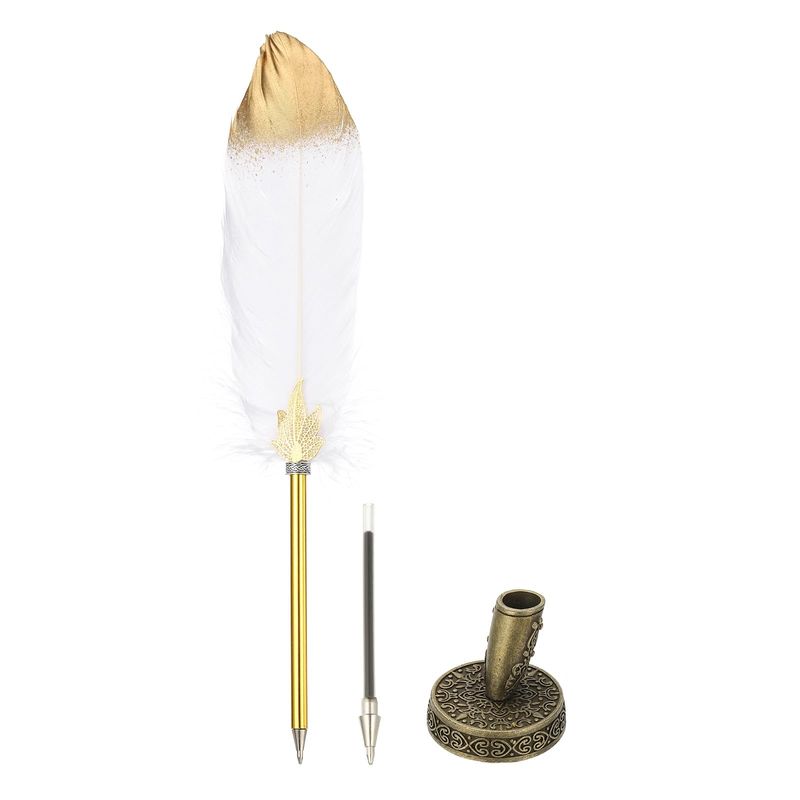 PATIKIL Veren Pen Quill, 2 stuks veer balpen bulk verfijnde vintage