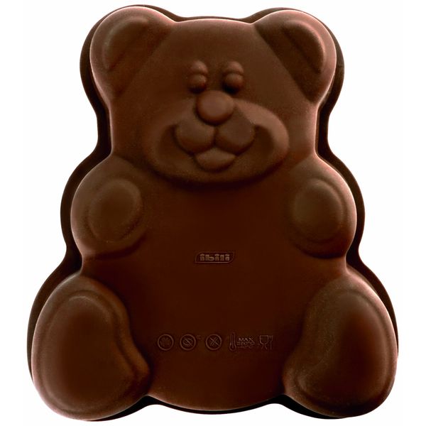 Ibili Baking Mould Teddy Bear Silicone, Brown, 24 x 24 x 5.5 cm