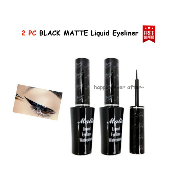 2PC Italia Deluxe Black Matte Liquid Eyeliner -Black Waterproof Liquid Eyeliner
