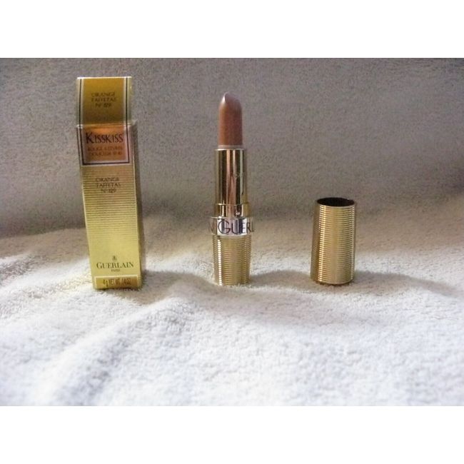 Guerlain KissKiss Pure Comfort Lipstick SPF 10  129 Orange Tafetas    NIB