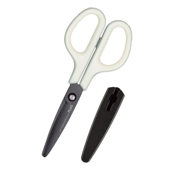 Plus Scissors SC-175SFN Fit Cut Curved Fluorine 3D Blade, White, Non-sticky, Light Sharp, 35-255