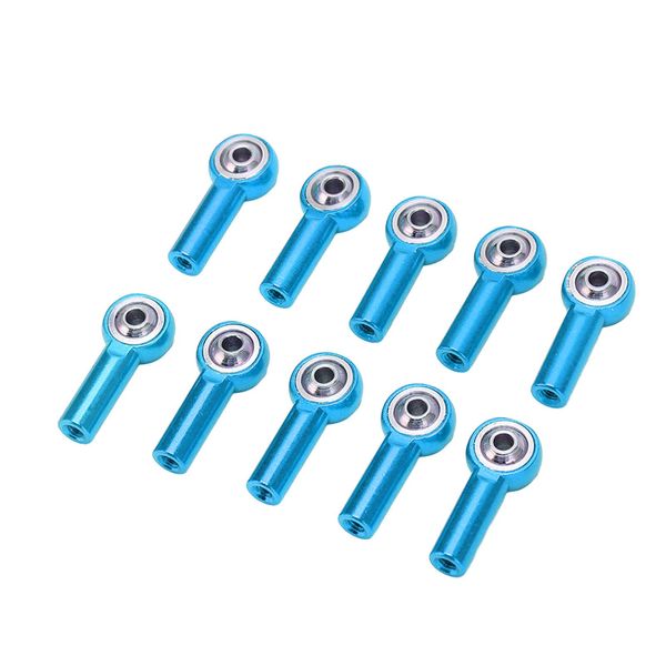 Dilwe RC Ball Joint, 10PCS M3 26mm Aluminum Link Rod End Ball Joint Joint Rod End for 1/10 1/8 Universal Remote Control Car RC Crawler Accessory (Blue)