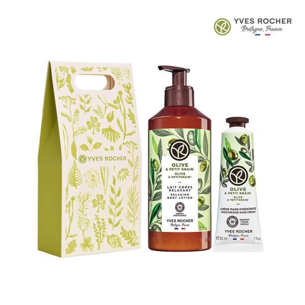 [Gift Box] Yves Rocher Olive Body Lotion 390ml + Hand Cream 30ml