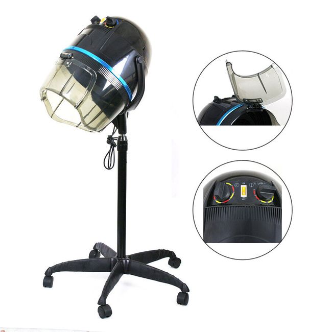 1300W Adjustable Hooded Floor Salon Hair Bonnet Dryer Stand Up W/Wheels