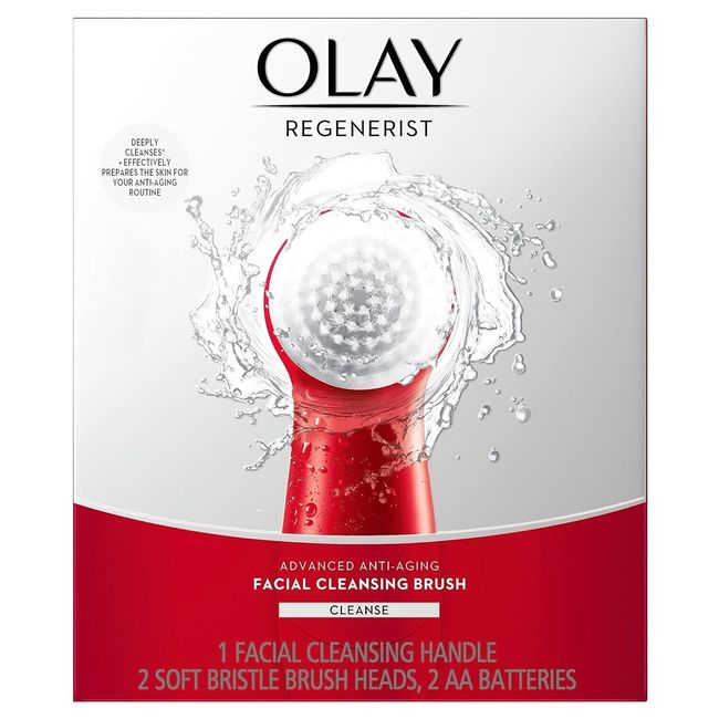 Facial Cleansing Brush by Olay Regenerist, Face Exfoliator with 2 Brush Heads