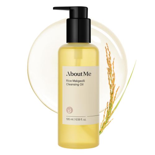 About Me Rice Makgeolli Cleansing Oil – Korean Makeup Remover Cleanser for Sensitive Skin – Daily Makeup Removal with Rice Bran Oil – Korean Skin Care – 6.59oz, 195ml