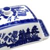 UNIQUE HOME LIVING Blue Willow Butter Dish Ceramic Covered Server Style Oriental Design Tableware