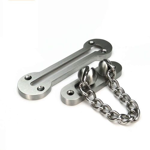 V-CORME Extra-Thick Door Chain Lock- Sus304 Stainless Steel Casting Door Security Chain Guard, Heavy Duty Latch Lock for Inside Door, Brushed Nickel Finish (Deluxe Extra-Thick:3 mm) (EK-07)