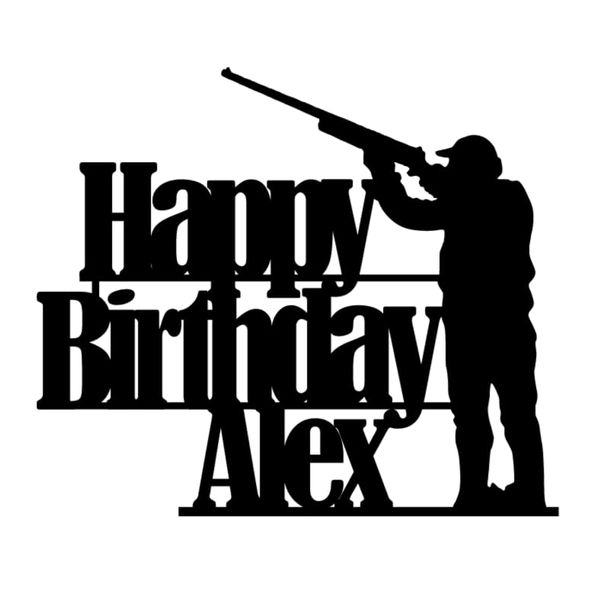 Personalised Shooting Card Cake Topper, Birthday, Celebration, Handmade