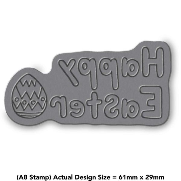 'Happy Easter' Rubber Stamp - Unmounted Design for Crafting & Scrapbooking, A8 (RS00023862)