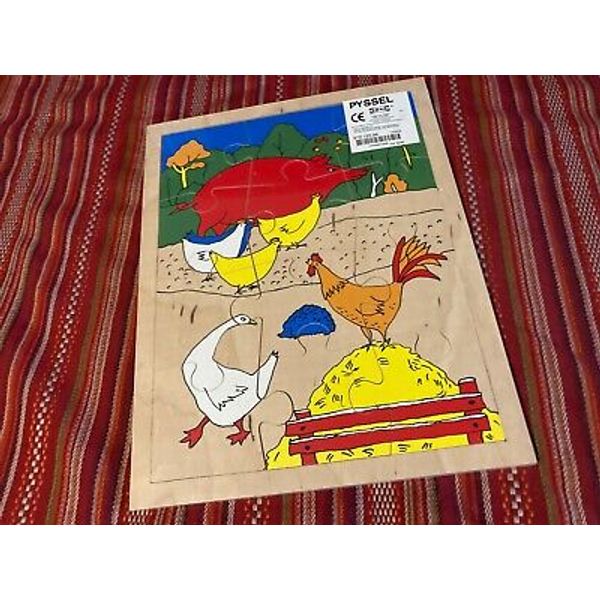 Ikea Pyssel 12 Piece Puzzle Toy Farm Animals Pig Chicken 572.135.96 NEW! SEALED!