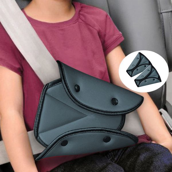 2Pcs Kids Car Seat Belt Adjuster Universal Seat Belt Safety Cover Harness Strap Adjuster Pad Shoulder Neck Triangle Positioner Seat Belt Adjustment Holder Adult Seat Belt Clip Safety Belt Protector