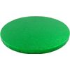 Doric ROUND COLOURED Drum cake BOARD and white transporting BOX (8 Inch, Green)