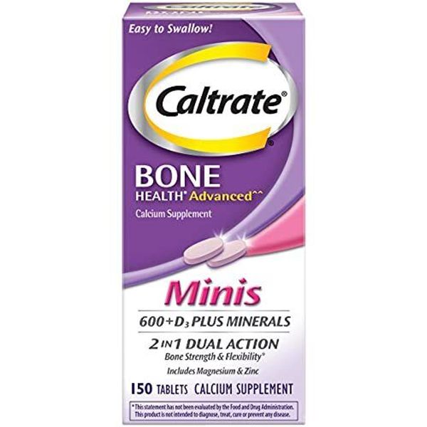 Minis 600 Plus D3 Plus Minerals Calcium and Vitamin D Supplement Tablets, Bon...