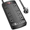 Surge Protector Power Strip - Nuetsa Flat Plug Extension Cord with 8 Outlets ...