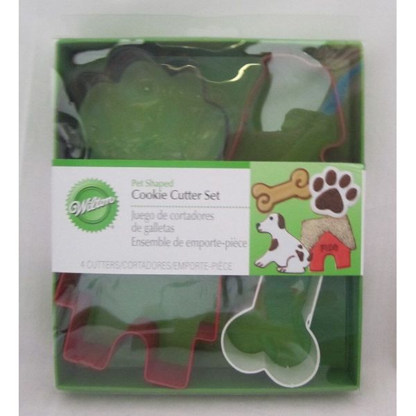 Wilton Cookie Cutters Metal Set of 4 Dog Pet Bone Paw House Puppy 2308-1910