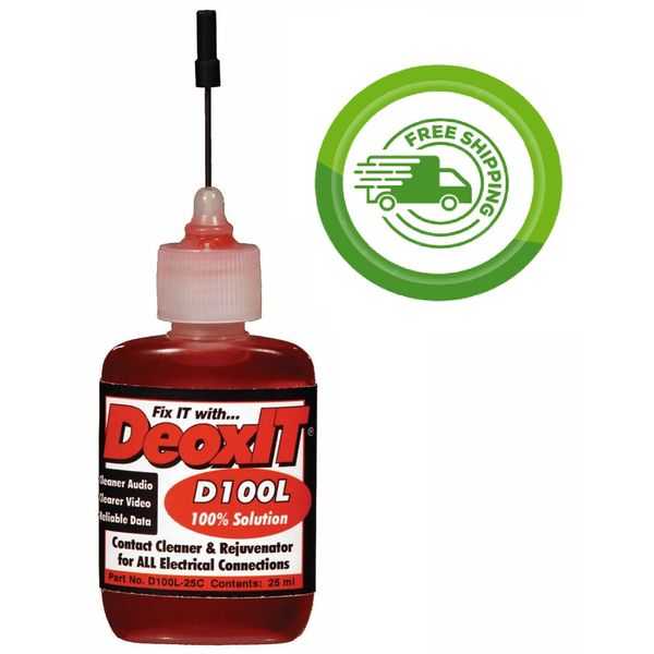1x Caig D100L-25C DeoxIT® Needle Dispenser - 25mL - 100% Solution - New!