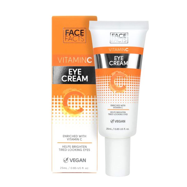 Face Facts Vitamin C Eye Cream | Antioxidant-rich Vitamin C + Glycerin | Hydrate + Brighten Eyes |Vegan | 25ml