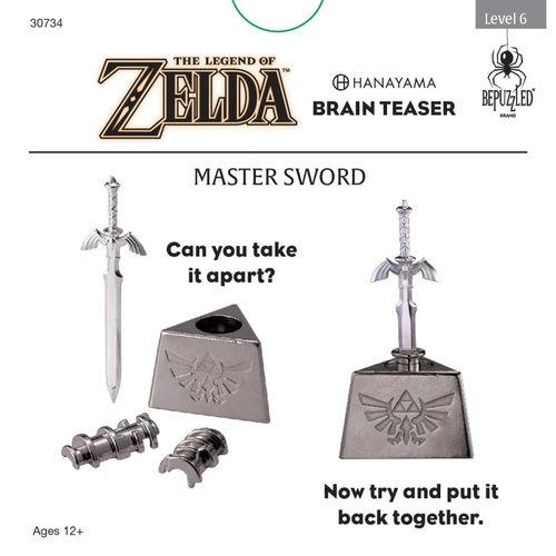 BePuzzled, Legend of Zelda Master Sword Hanayama Brain Teaser, Mensa Rated Level 6, for Ages 12 and Up