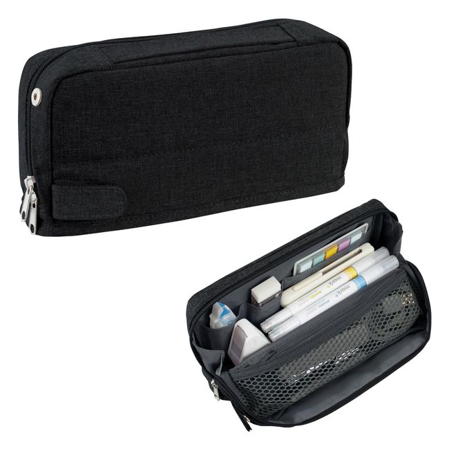 Kokuyo F-VBF261D Pencil Case, Large Capacity, Tool Pen Case, Kabako, Black