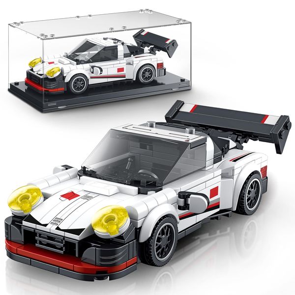 VGD Car Building Sets with Display Case, Classic Model Car Kits Speed Car Building Blocks Set, Cool Collectible Model Super Race Car Kit Birthday Gifts for Adults Sportscar Lovers Kids -326PCS