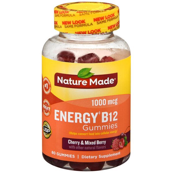 B12 ENERGY CHERRY AND MIXED BERRY  GUMMIES  80CT NATURE MADE