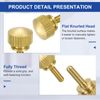 sourcing map 5Pcs Brass Knurled Thumb Screws, M4x10mm Shoulder Bolts Stepped Grip Knobs Fasteners Solid Brass Diamond Knurled Thumb Screws Knobs for Electronic, Mechanical