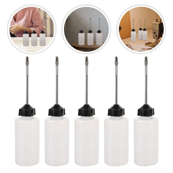 5Pcs Bottles Sewing Machine Oil Dispenser Spout Prefilled Oil Dispensers