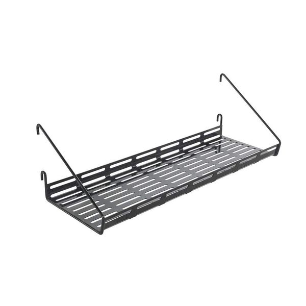Metaltex Mural Line Wandgitter Ablage groß, Schwarz, 45x15x12 cm