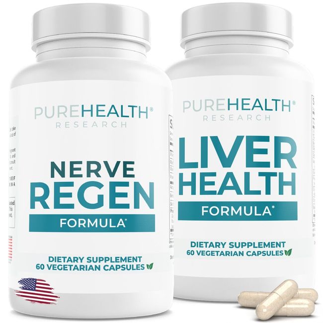 Nerve Renew for Neuropathy and Liver Health Formula Bundle , PureHealth Research