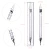 Rhinestone Picking Pen Diamond Painting Pen Dot Pen Nail Art Pen Envelope Pen Crystal Bead Handle Nail Decoration Pen Diamond Painting Art Tools Nail Design DIY Craft Set of 2 White + Pink