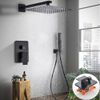 Matte Black Shower System Set Bathroom 16 inch Rainfall Mixer Shower Combo Set