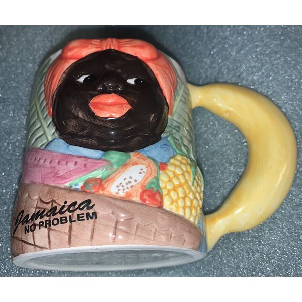 Jamaica Lady “MAMA”  No Problem Ceramic Coffee Cup Mug Hand Painted