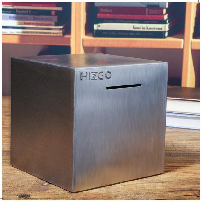 hizgo Adult Piggy Bank- Piggy Bank for Adults Must Break to Open -Stainless Steel Piggy Bank-Metal Saving Box (4.72 inch)