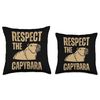 Respect The Capybara Ok I Pull Up Capibara Animal Capy Bara Throw Pillow