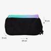 MILAN® Sunset 4 Zip Pencil Case with Flap - Black